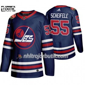 Barn Ishockey Winnipeg Jets tröja Mark Scheifele 55 Adidas 2019 Heritage Classic Navy Authentic